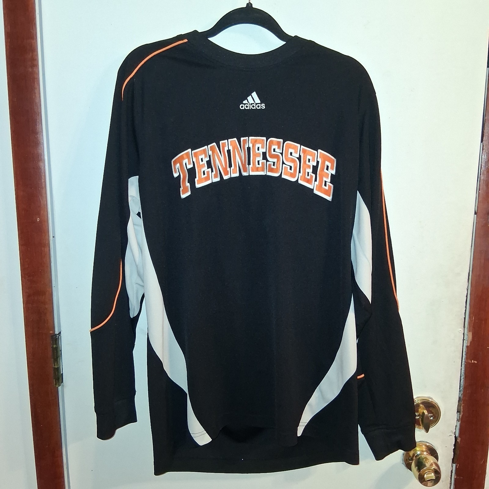Vintage Y2k Tennessee Volunteers Jersey Men M Black Adidas Warm Up Shirt Euc